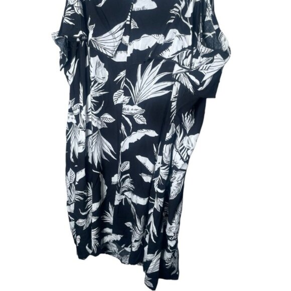Old Navy XXL Dress Sundress Black White Tropical Beach Vacation Summer Flowy 2XL - Picture 8 of 10